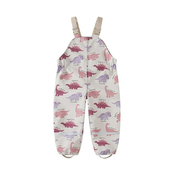 MEZZALL Boys Girls Rain Pants With Straps Pants For Playing In Sand Wading In Water Skiing And Protective Pants Children 1-To 10. Lovely Toddler Cartoon Clothing