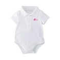 thumbnail image 1 of MEZZALL Boys Girls Summer Casual Short Sleeve Gentlemen Embroider Romper Bodysuits Cute Dailywear, White, 12-18 Months, 1 of 6