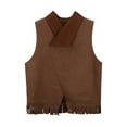 thumbnail image 1 of MEZZALL Boys Girls Western Cowboy Cow Girl Outfits Open Front Fringe Vest Party Dress Up Tassel Fringe Waist Coat Tops Trendy Toddler Baby Wear 7-8Y, 1 of 8