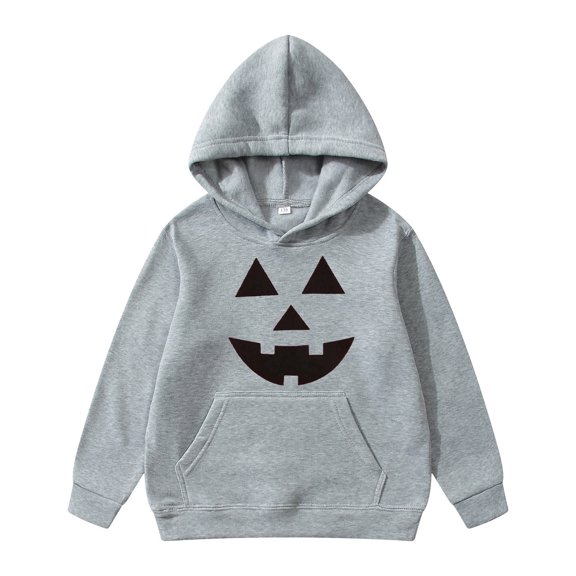 MEZZALL Boys Halloween Hoodie Kids Pullover Sweatshirt Pumpkin Printed Soft Blend Long Sleeve Comfortable Casual Fall Winter Tops Sweet Clothes