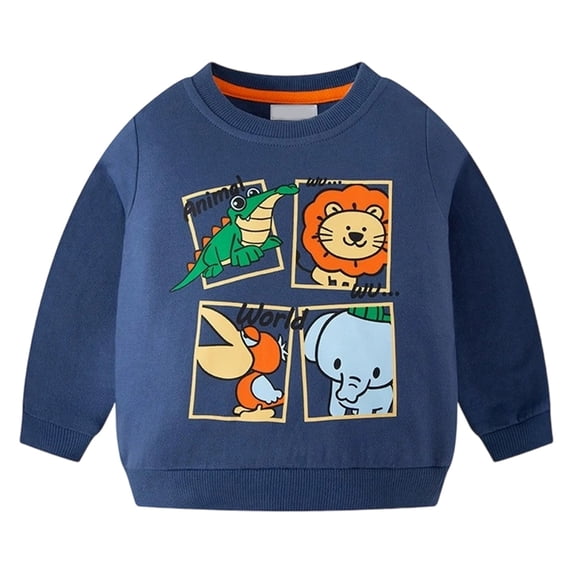 MEZZALL Boys Hoodies & Sweatshirts Winter Warm Kids Pullover With Cute Animal Print Soft Long Sleeve Casual Outfits For Toddler Children Age 1-10 Years Fashionable Clothing
