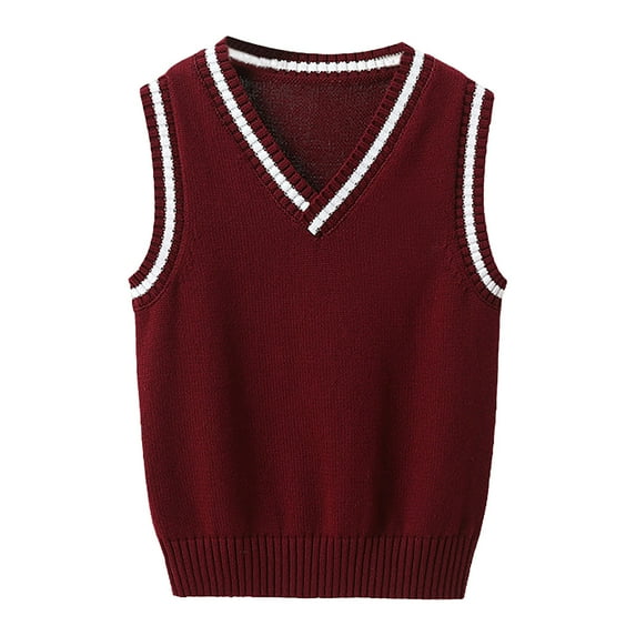 MEZZALL Boys Long Sleeve Sweater Vest For Outdoor Activities Lightweight Knit Cardigan For Kids Casual Wear Autumn Winter Layering Toddler Daily Wear Holiday / 6-7 Years