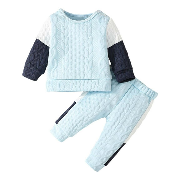 MEZZALL Boys Outfits Set Knitted Long Sleeve Baby Suit Color Block Autumn Boys School Parties And Everyday Adventures Birthday Toddler Clothing