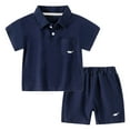 thumbnail image 1 of MEZZALL Boys Outfits Sets Casual Summer Shirt And Shorts Outfits Toddler Kids Fashion Gentleman Style Tops And Bottom Two Piece Sets Beach School Party Fall Dailywear Holiday / 6-7 Years, 1 of 5