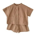thumbnail image 1 of MEZZALL Boys Outfits Sets Casual Summer Toddler Clothes Short Sleeve Two Piece Outfits Outdoor Activities Soft Comfortable Elastic Waist Solid Color Dailywear Stylish / 3-4 Years, 1 of 3