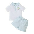 thumbnail image 1 of MEZZALL Boys Outfits Sets Short Sleeve Shirt With Club Embroidery Comfortable Casual Sportswear For Toddler Baby Dailywear Relaxed Fit / 6-12 Months, 1 of 9