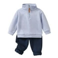 thumbnail image 1 of MEZZALL Boys Outfits Sets Toddler Casual Long Sleeve Hoodie With Side Pockets And Jogger Pants Two Piece Sets For Daily Wear Autumn Winter Clothes Sets Cozy, 1 of 9