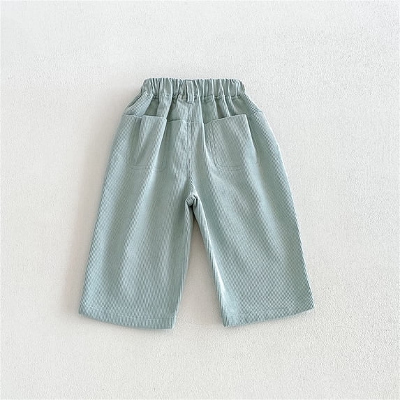 MEZZALL Boys Pants Casual Wide Leg Trousers For Fall Winter Soft Comfortable Kids Elastic Waist Everyday Wear, 6-12 Months