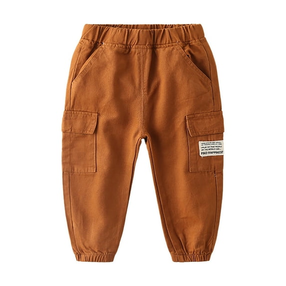 MEZZALL Boys Pants Toddler Kids Cargo Pants For Boys Girls Summer Spring Casual Outdoor Play School Comfortable Lightweight Long Pants Basic Solid Color Relaxed Fit Baby Wear
