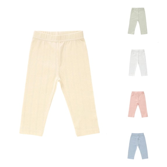 MEZZALL Boys Ribbed Long Pants Elastic Waist Casual Solid Color Baby Leggings Toddler Blend Bottoms, 12-18 Months