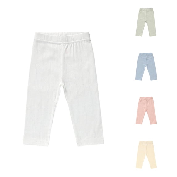 MEZZALL Boys Ribbed Long Pants Elastic Waist Casual Solid Color Baby Leggings Toddler Blend Bottoms, 6-12 Months