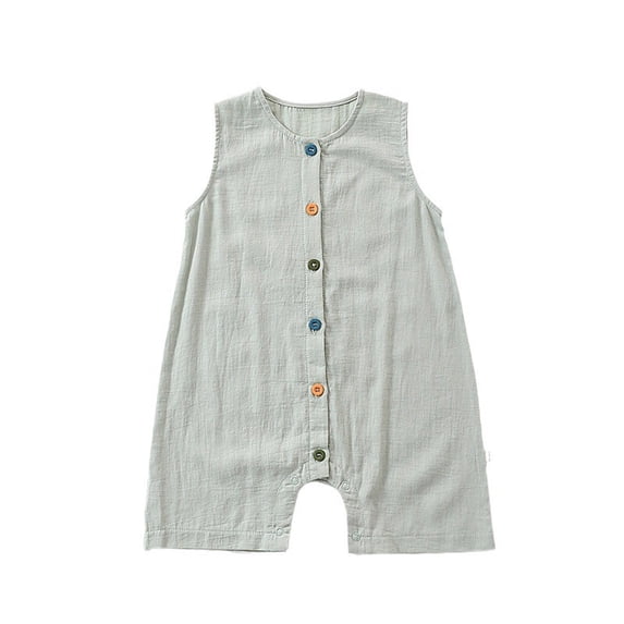 MEZZALL Boys Romper Jumpsuit For Summer Casual Wear Button Closure Sleeveless Design For Everyday Use Ideal For Ages 1 To 3 Comfortable And Relaxed Fit Soft Toddler Wear