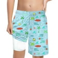 thumbnail image 1 of MEZZALL Boys Shark Printed Swimming Shorts With Lace Up High Waisted Loose Casual Swim Trunks Summer Beach Vacation Pool 10-12 Years Soft Baby Wear, 1 of 5