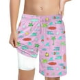 thumbnail image 1 of MEZZALL Boys Shark Printed Swimming Shorts With Lace Up High Waisted Loose Casual Swim Trunks Summer Beach Vacation Pool 14-16 Years Cute Baby Wear, 1 of 5