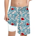thumbnail image 1 of MEZZALL Boys Shark Printed Swimming Shorts With Lace Up High Waisted Loose Casual Swim Trunks Summer Beach Vacation Pool 5-6 Years Classic Kids Wear, 1 of 5