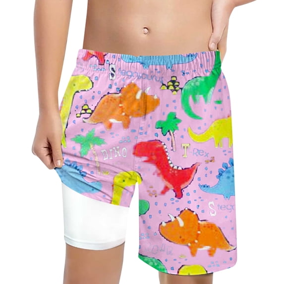 MEZZALL Boys Shark Printed Swimming Shorts With Lace Up High Waisted Loose Casual Swim Trunks Summer Beach Vacation Pool 5-6 Years Trendy Kids Wear
