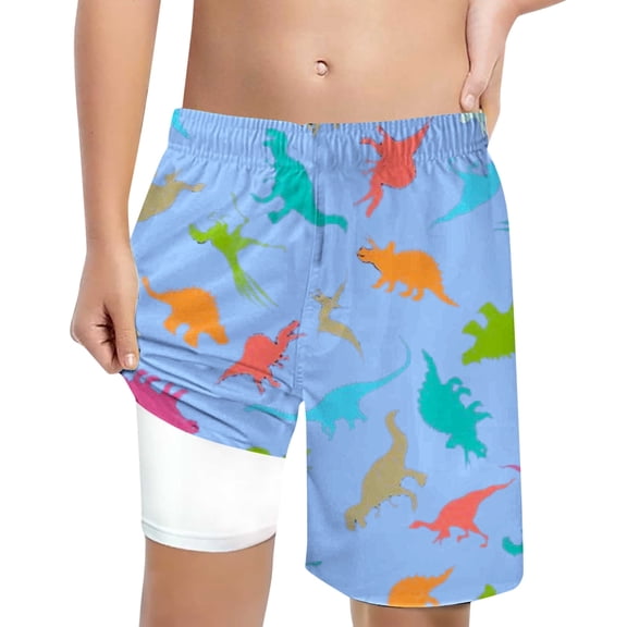 MEZZALL Boys Shark Printed Swimming Shorts With Lace Up High Waisted Loose Casual Swim Trunks Summer Beach Vacation Pool 8Y Cozy Kids Wear