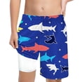 thumbnail image 1 of MEZZALL Boys Shark Printed Swimming Shorts With Lace Up High Waisted Loose Casual Swim Trunks Summer Beach Vacation Pool 8Y Leisure Baby Wear, 1 of 5