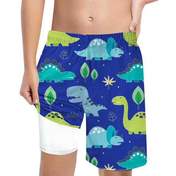 MEZZALL Boys Shark Printed Swimming Shorts With Lace Up High Waisted Loose Casual Swim Trunks Summer Beach Vacation Pool 8Y Versatile Baby Wear