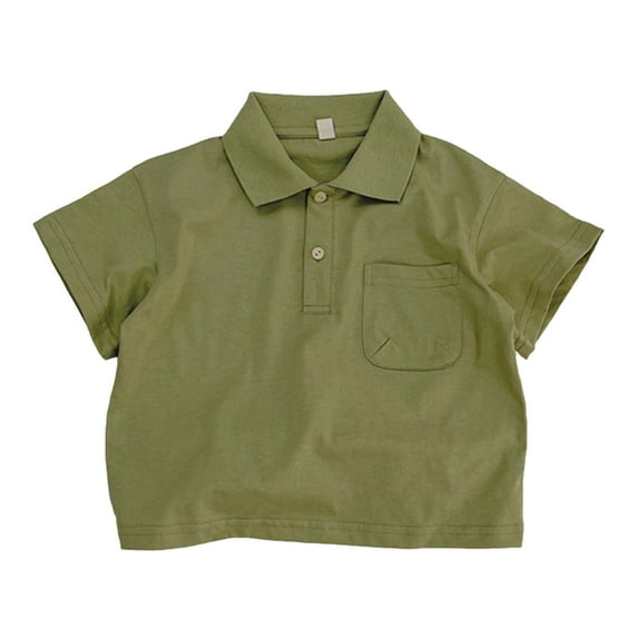MEZZALL Boys Shirt Casual Summer Tops For Toddlers 1-8 Years Classic Solid Color Short Sleeve Shirt With Collar For Beach School Party And Daily Wear Lovely Baby Wear