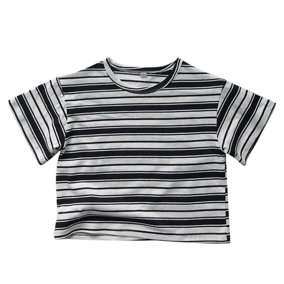 MEZZALL Boys Striped Tops Vintage Short Sleeve Tee Casual Comfortable Kids Shirt For Spring Summer School Outfit Stylish Toddler Wear