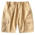thumbnail image 1 of MEZZALL Boys Summer Casual Shorts Comfortable Kids Pocket Shorts Breathable Blend Elastic Waist Solid Color Playwear Toddler Boys Athletic Shorts Daily Wear Leisure / 4-5 Years, 1 of 9