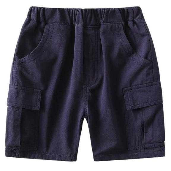 MEZZALL Boys Summer Casual Shorts Comfortable Kids Pocket Shorts Breathable Blend Elastic Waist Solid Color Playwear Toddler Boys Athletic Shorts Daily Wear Lovely / 3-4 Years