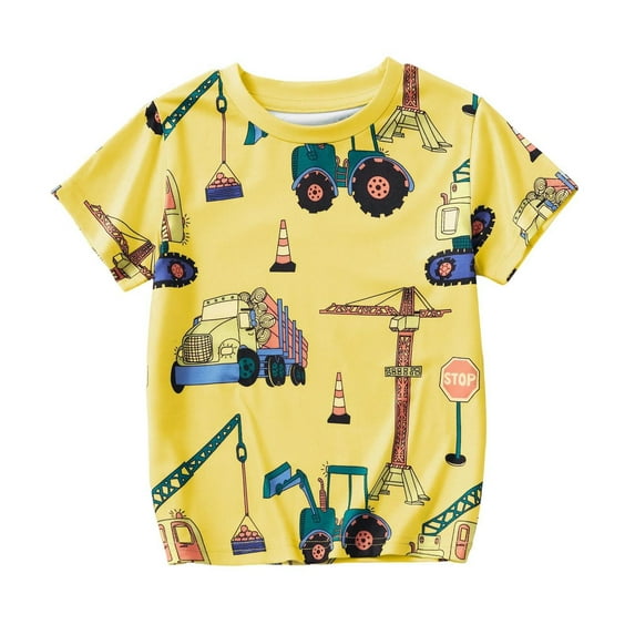 MEZZALL Boys Summer Short Sleeve T-Shirt Casual Graphic Tee For Toddler Kids Outdoor Play Comfortable Tops Ages 2 8 Cute Baby Wear