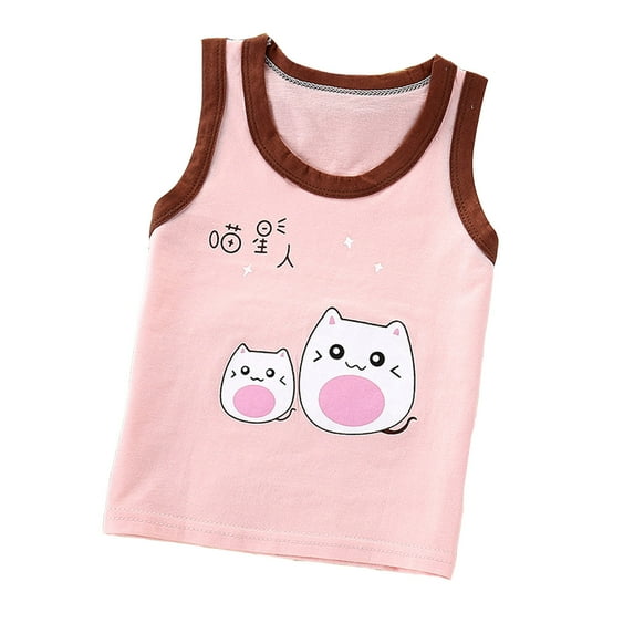 MEZZALL Boys Summer Tank Tops Cute Print Sleeveless Toddler Shirt For Daily Wear Stretchy Comfortable Outfits For Kids Infants Dailywear Relaxed Fit / 3-4 Years