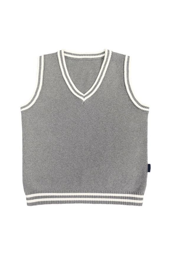 Boys Sweaters Sleeveless Kids Preppy Style Knit School Vest Comfortable Casual Wear For Boys Toddler Teen Breathable Cartoon Clothing