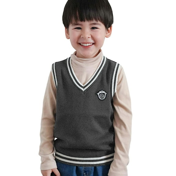 MEZZALL Boys Sweaters V Neck Color Block Knit Vest For Kids Warm Winter Pullover Casual Layering Tank Tops Boys Girls Toddler Daily Wear Cozy / 3-4 Years