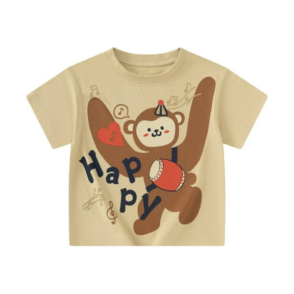 MEZZALL Boys T-Shirt Dinosaur Print Round Neck Short Sleeve Tops For Toddler Kids Casual Everyday Wear School Comfortable Tee Cozy Baby Wear