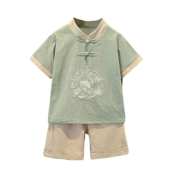 MEZZALL Boys Tang Suit Dragon Kung Fu Outfit Chinese New Year Clothing Chinese Traditional Clothes for Kids