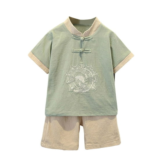 MEZZALL Boys Tang Suit Dragon Kung Fu Outfit Chinese New Year Clothing Chinese Traditional Clothes for Kids