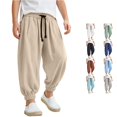 thumbnail image 1 of MEZZALL Boys Washed Crinkle Jogger Pants Loose Fit Casual Trousers For Kids Breathable Soft Elastic Waistband Streetwear, 150/11-12Y, 1 of 6
