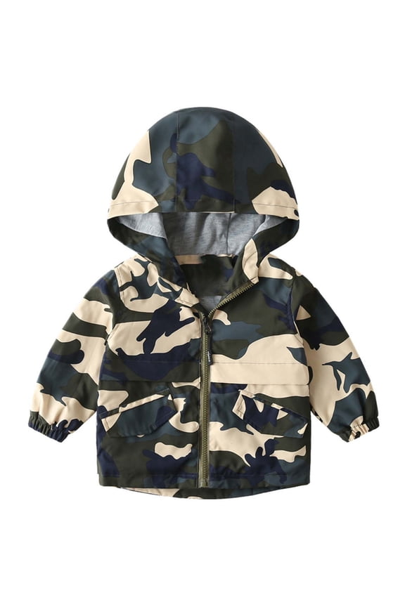 Boys Windbreaker Jacket Kids Lightweight Hooded Zipper Coat Outdoor Casual Long Sleeve Solid Color School Jackets Tops Boys Age 1 5 To 10 Year Toddler Daily Wear Boho / 7-8 Years