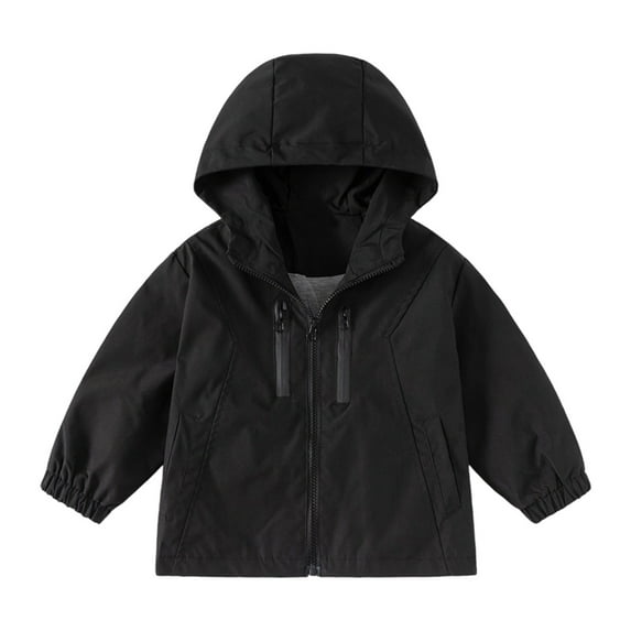 MEZZALL Boys Windbreaker Jacket For Kids Lightweight Hooded Zipper Coat Outdoor Casual Long Sleeve Solid Color School Jackets Tops For Boys Toddler Daily Wear Classic / 4-5 Years