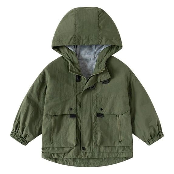 MEZZALL Boys Windbreaker Jacket For Kids Lightweight Hooded Zipper Coat Outdoor Casual Long Sleeve Solid Color School Jackets Tops For Boys Toddler Daily Wear Cozy / 6-7 Years