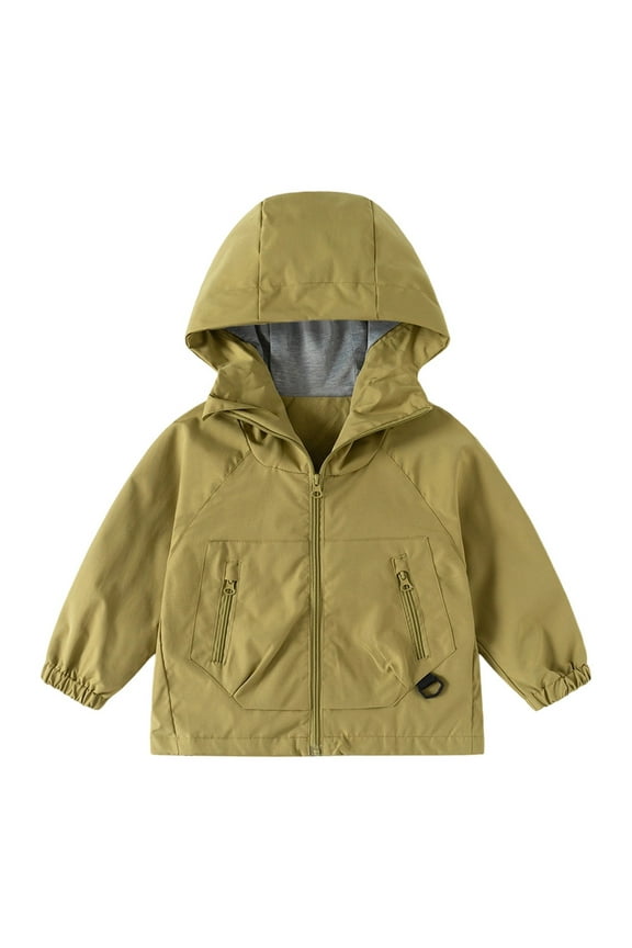 Boys Windbreaker Jacket For Kids Lightweight Hooded Zipper Coat Outdoor Casual Long Sleeve Solid Color School Jackets Tops For Boys Toddler Daily Wear Versatile / 4-5 Years