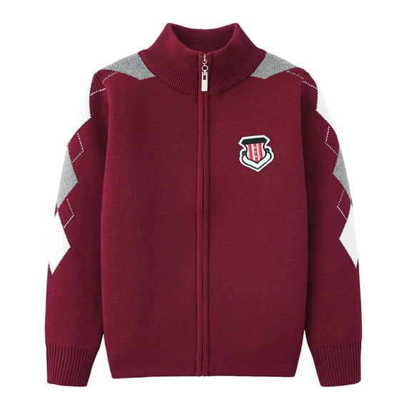 MEZZALL Boys Winter Coats Jackets Long Sleeve Thickened Kids Cardigans Outerwear Knitted Sweaters Long Sleeve For Boys Zip Up Cardigans For Everyday Casual Wear Holiday Toddler Cartoon Clothing