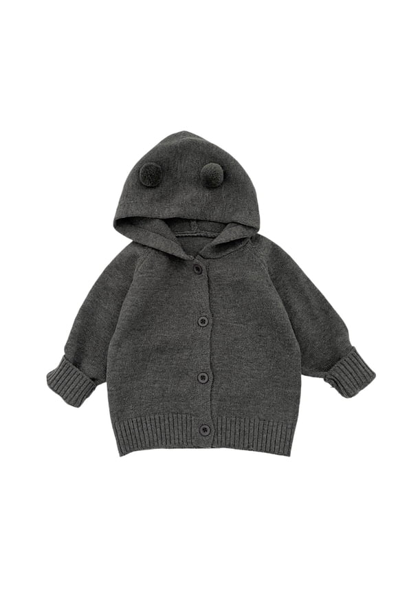 Boys Winter Coats Jackets Soft Knit Cardigan With Hood Cute Baby Toddler Outerwear Warm Kids Sweater Cozy Fall Tops Boho Dailywear