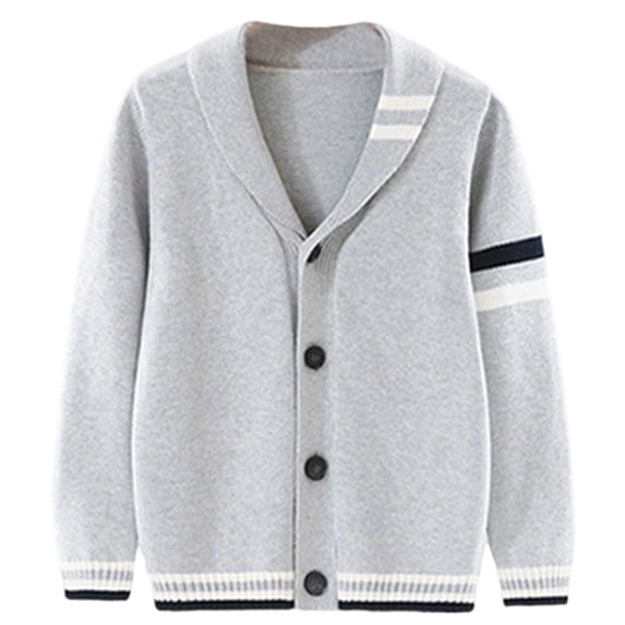 MEZZALL Boys Winter Coats Kids School Sweater Cardigan Color Block Lapel Knit Jackets Long Sleeve For Toddler And Teenage Boys Lovely Clothing