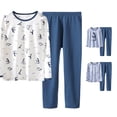 thumbnail image 1 of MEZZALL Boys Winter Thermal O-Neck Pajamas Sets With Cute Penguin Print Soft Stretch Long Sleeve Two Piece Sleepwear Kids Youth Cozy Home Loungewear Birthday Nightwear, 1 of 4