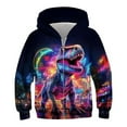 thumbnail image 1 of MEZZALL Boys Zip Up Hoodies Kids 3D Graphic Dinosaur Hoody Sweatshirt Long Sleeve Zipper Pullover With Pockets Tops Solid Color Fashionable Child Clothes, 1 of 2