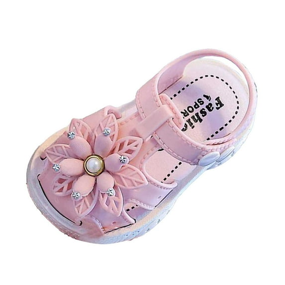 MEZZALL Breathable Girls Sandals Flower Bowknot Wedding Dress Shoes For Toddler Lightweight Comfortable Casual Outdoor Summer Play Shoes For Footwear Relaxed Fit / 12-15Months