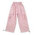 thumbnail image 1 of MEZZALL Cargo Pants For Girls Jogger Pants Casual Girls Elastic Waist Cargo Trousers With Pockets Stylish Toddler Baby Wear 5-6Y, 1 of 7