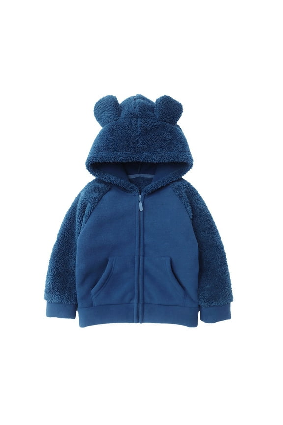 Cartoon Shape Warm Hoodies Clothes Toddler Zip Up Light Jacket Sweatshirt Outwear For Baby Boys Girls Comfort Dailywear, Dark Blue, 5-6 Years