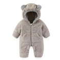 thumbnail image 1 of MEZZALL Child Baby Bear Jumpsuit Onesie With Fold Over Mittens Footies Girls Boys Winter Hooded Romper Snowsuit Long Sleeve One-Pieces Holiday Dailywear Holiday, 1 of 5