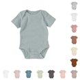thumbnail image 1 of MEZZALL Child Baby Bodysuits Short Sleeve Envelope Shoulder Romper Boys Solid Color Crew Neck Stylish Onesies, 1 of 3
