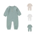 thumbnail image 1 of MEZZALL Child Baby Boys Long Sleeve Romper Jumpsuit O-Neck Soft Autumn Bodysuit Solid Color Fashionable Onesies, 1 of 6